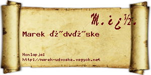 Marek Üdvöske névjegykártya